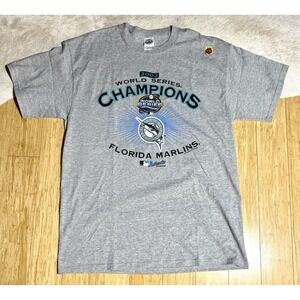 Vintage 2003 Florida Marlins World Series Champions T-Shirt Miami Marlins Size L